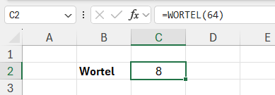 Wortel van een getal berekenen in Excel
