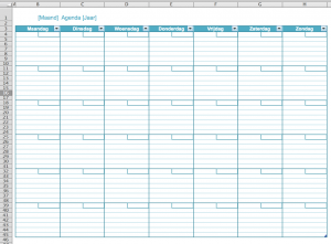 Agenda maken in Excel