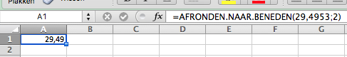 Getallen afronden naar beneden in Excel