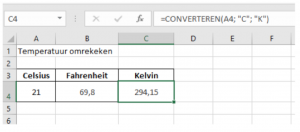 Formule: Omrekenen of converteren in Excel