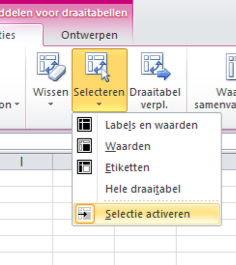 Een draaitabel in Excel verwijderen