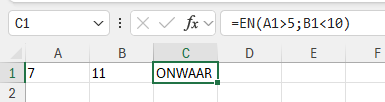 Logische operatoren Excel 1