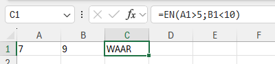 Logische operatoren Excel 2