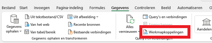 Koppelingen bewerken of de bron wijzigen 1