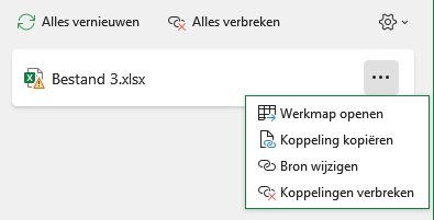 Koppelingen bewerken of de bron wijzigen 3