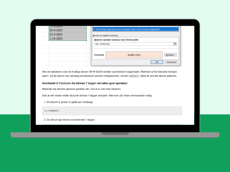 Online cursus voorwaardelijke opmaak in Excel