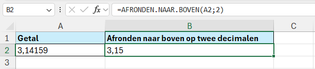 Afronden naar boven functie Excel 1 Afronden naar boven in Excel op twee decimalen