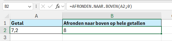 Afronden naar boven op hele getallen Afronden naar boven in Excel op hele getallen