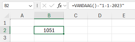 In Excel berekenen hoeveel dagen zijn verstreken sinds een bepaalde datum