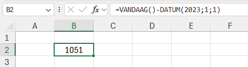 In Excel berekenen hoeveel dagen zijn verstreken sinds een bepaalde datum