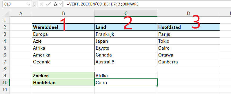 De werking van de functie VERT.ZOEKEN uitgelegd