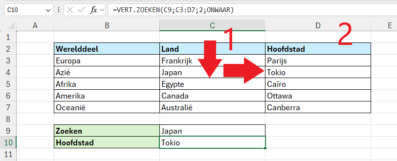 De werking van de functie VERT.ZOEKEN uitgelegd