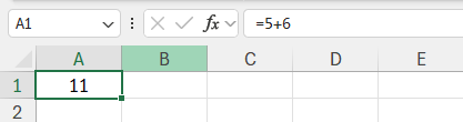 Voorbeeld van een formule in Excel