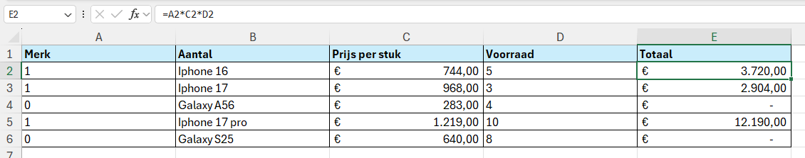 Uitleg over hoe de functie SOMPRODUCT werkt met WAAR en ONWAAR