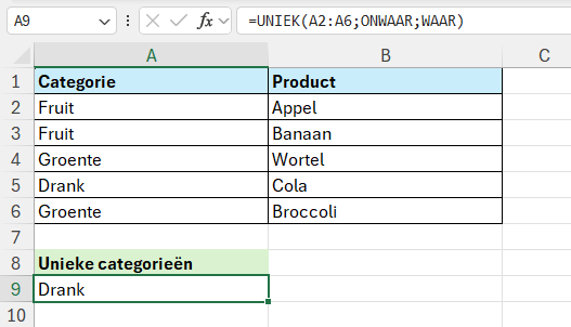 Functie UNIEK in Excel 4 Alleen waarden retourneren die exact één keer voorkomen in een lijst