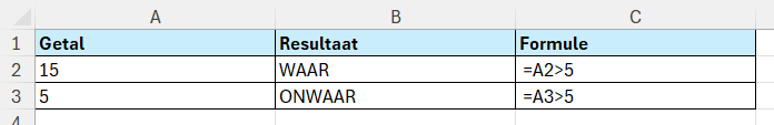 Booleaanse logica is Excel