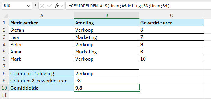 Het gemiddelde berekenen van naambereiken op een dynamische manier