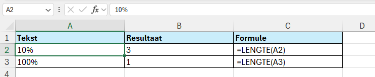 Functie LENGTE in Excel 5 De functie LENGTE telt niet wat je ziet, maar de onderliggende waarde