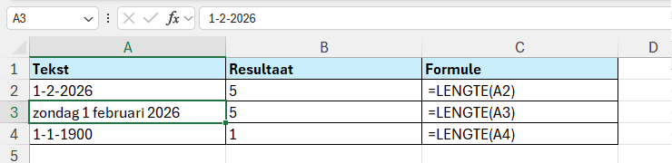 Functie LENGTE in Excel 6 De functie LENGTE telt niet wat je ziet, maar de onderliggende waarde