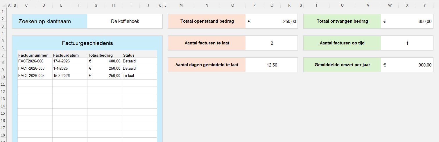 Klantgegevens opzoeken in Excel